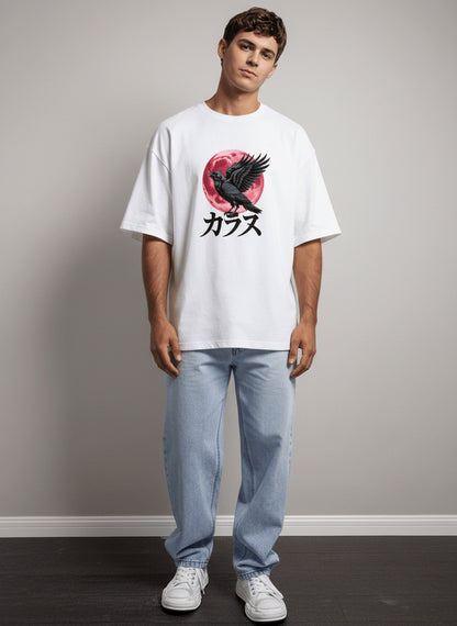 Crow Japanese Graphic Oversized Tee