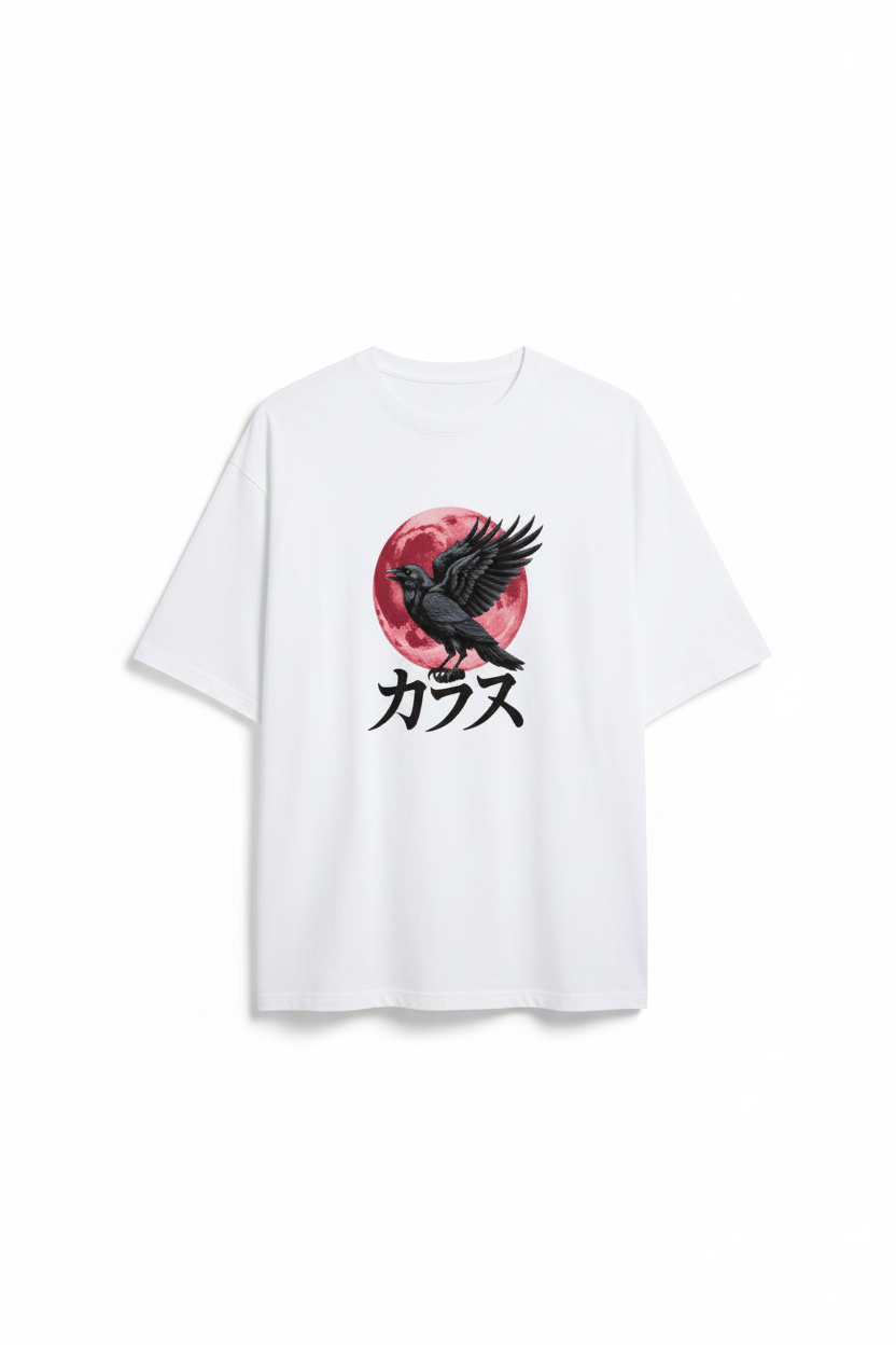 Crow Japanese Graphic Oversized Tee
