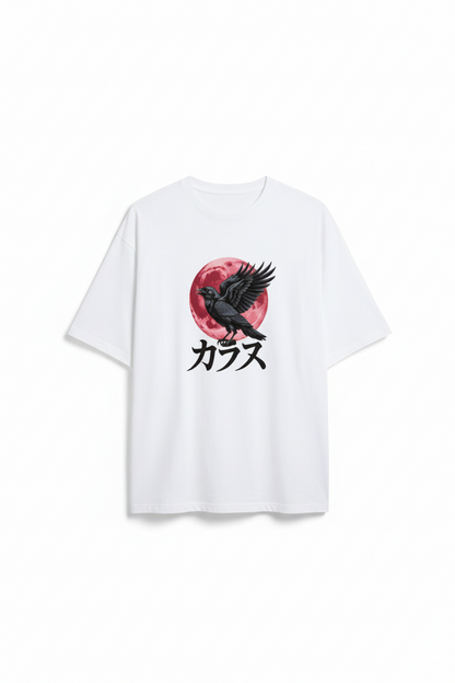 Crow Japanese Graphic Oversized Tee