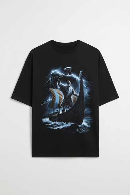 Viking Ship Graphic Oversized Tee