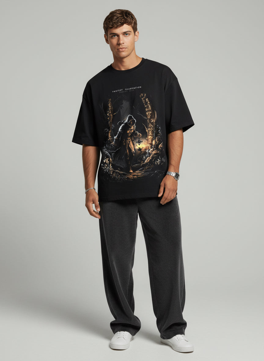 Mystical Illustration Oversized Tee