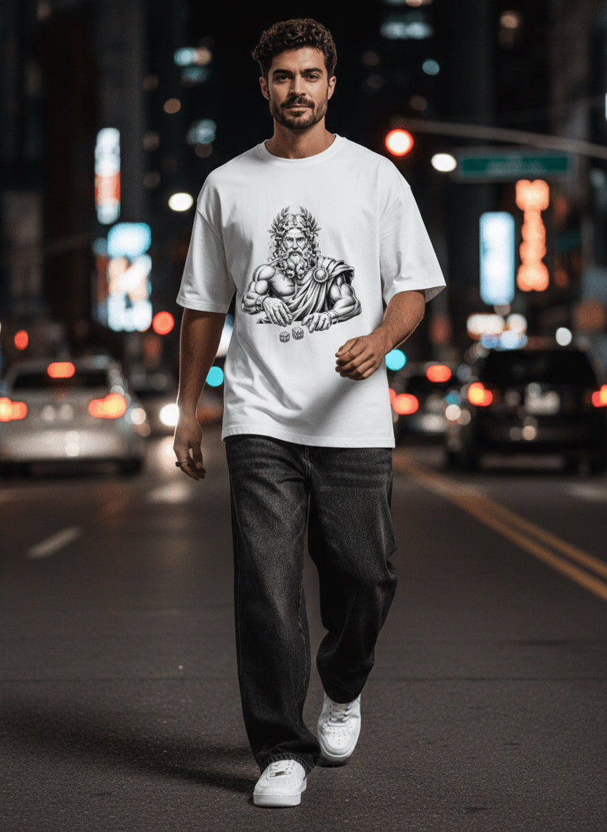 Greek God Graphic Oversized Tee