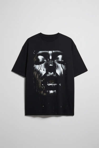 Liquid Face Graphic Oversized Tee