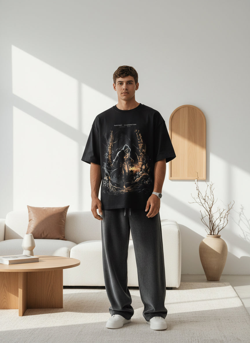 Mystical Illustration Oversized Tee