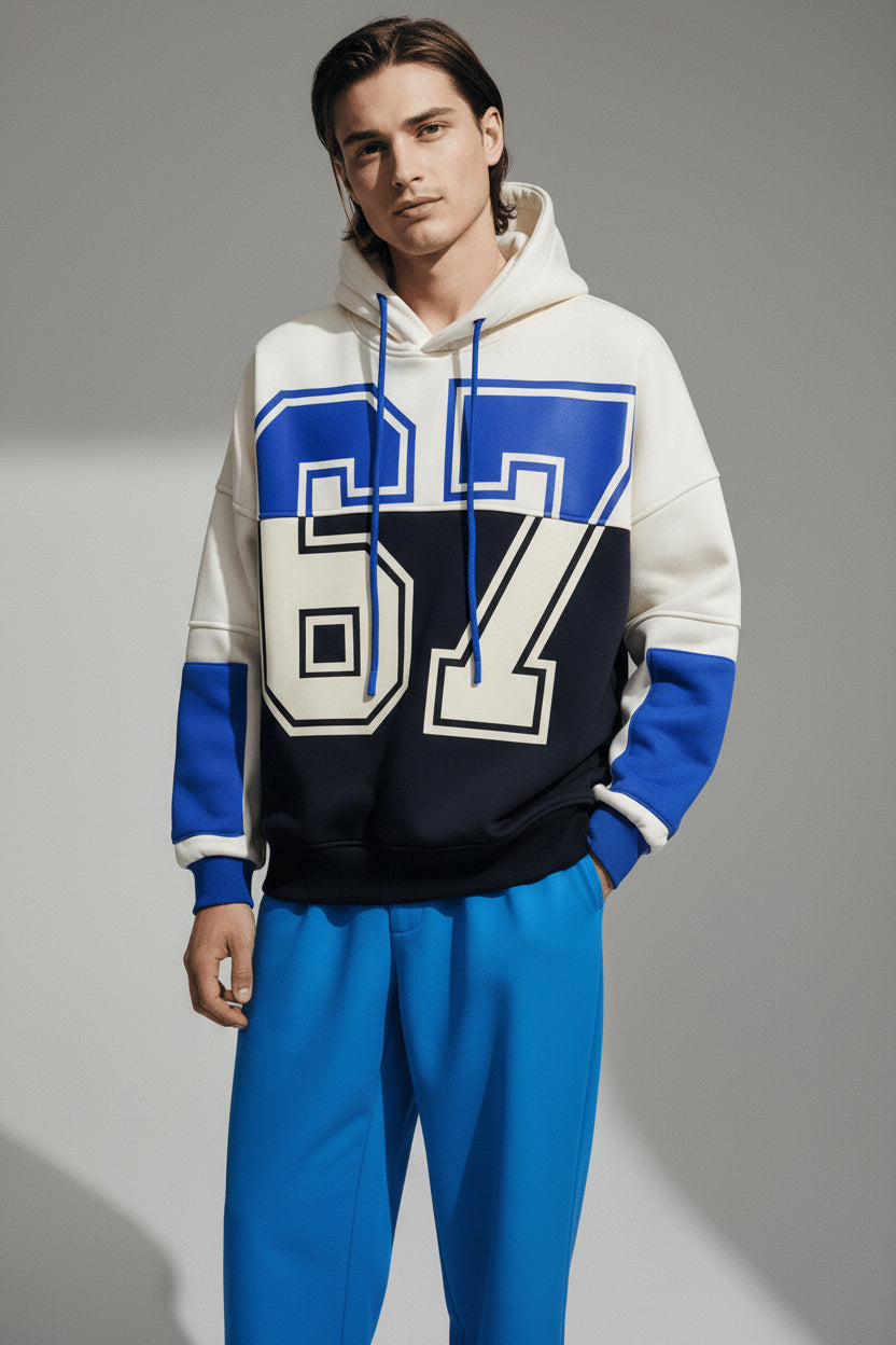 Varsity 57 Color-Block Hoodie - Blue Multi