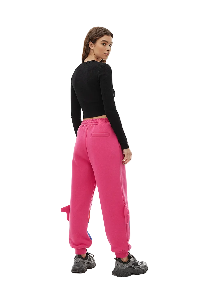 Pink Shark wide leg pants