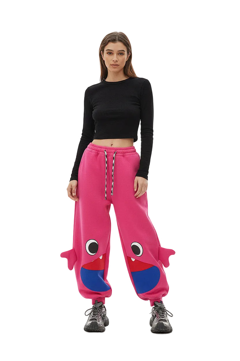 Pink Shark wide leg pants