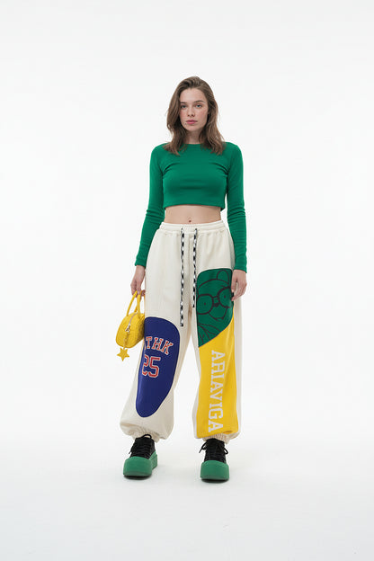 Black Pooh Bear's Wide Leg Pants