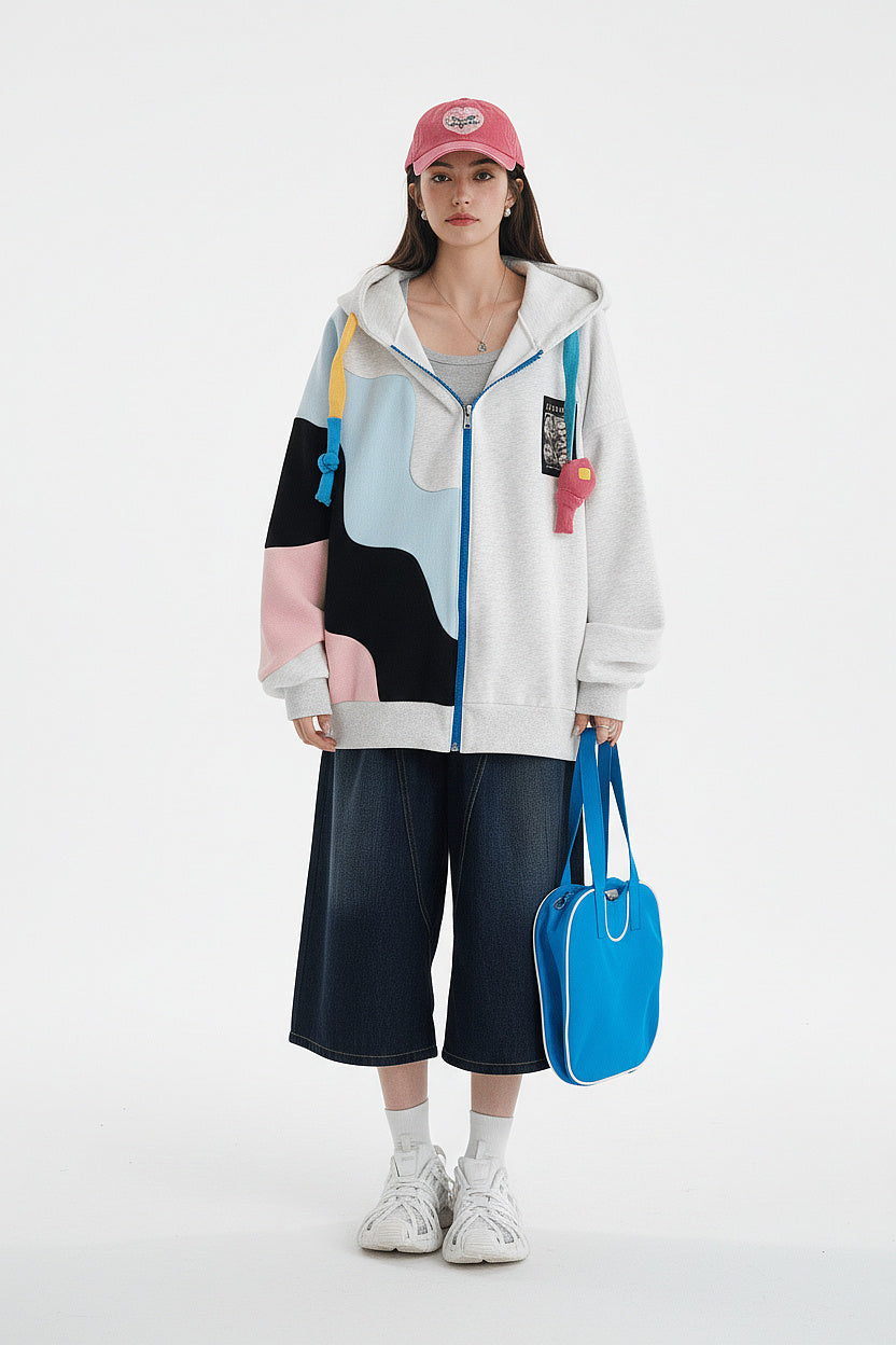 White Iconic Pop-Art Hoodie