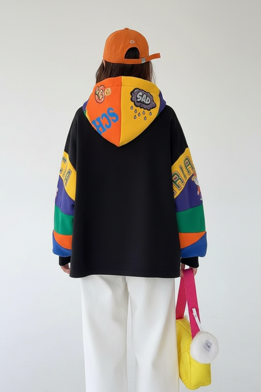 Vibe-Patch Multi-Color Panel Hoodie