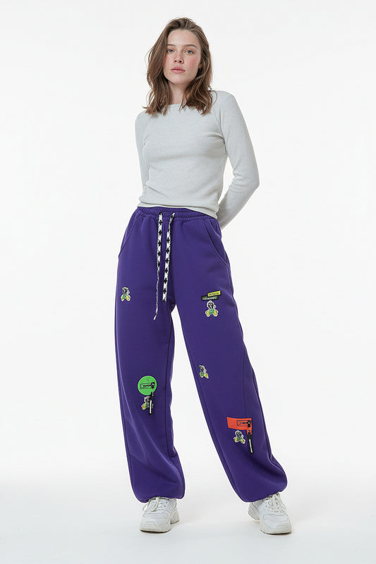 Purple Wide Leg Pants