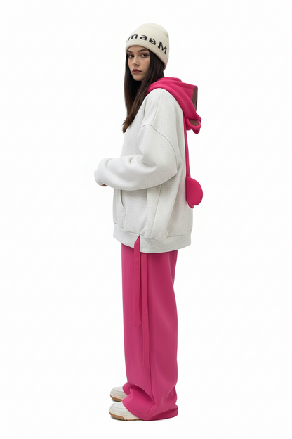 White Comfort Essentials Bear Hoodie