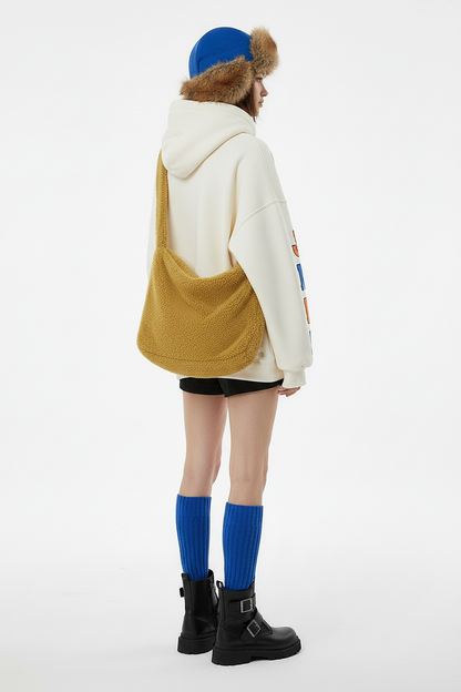 White Vibe-State Multi-Patch Hoodie