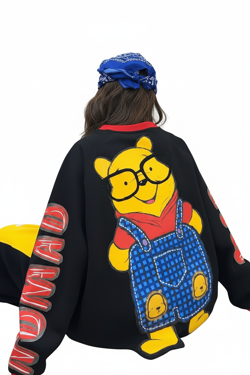 Winnie the Pooh Oversized Sweatshirt - Black