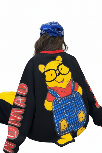 Winnie the Pooh Oversized Sweatshirt - Black